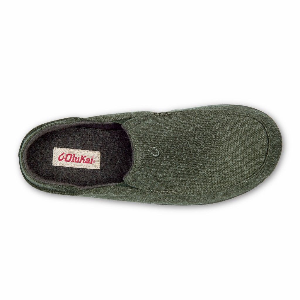 Olukai Men's Moloa Hulu Slipper - Deep Olive / Dusty Olive US451-369